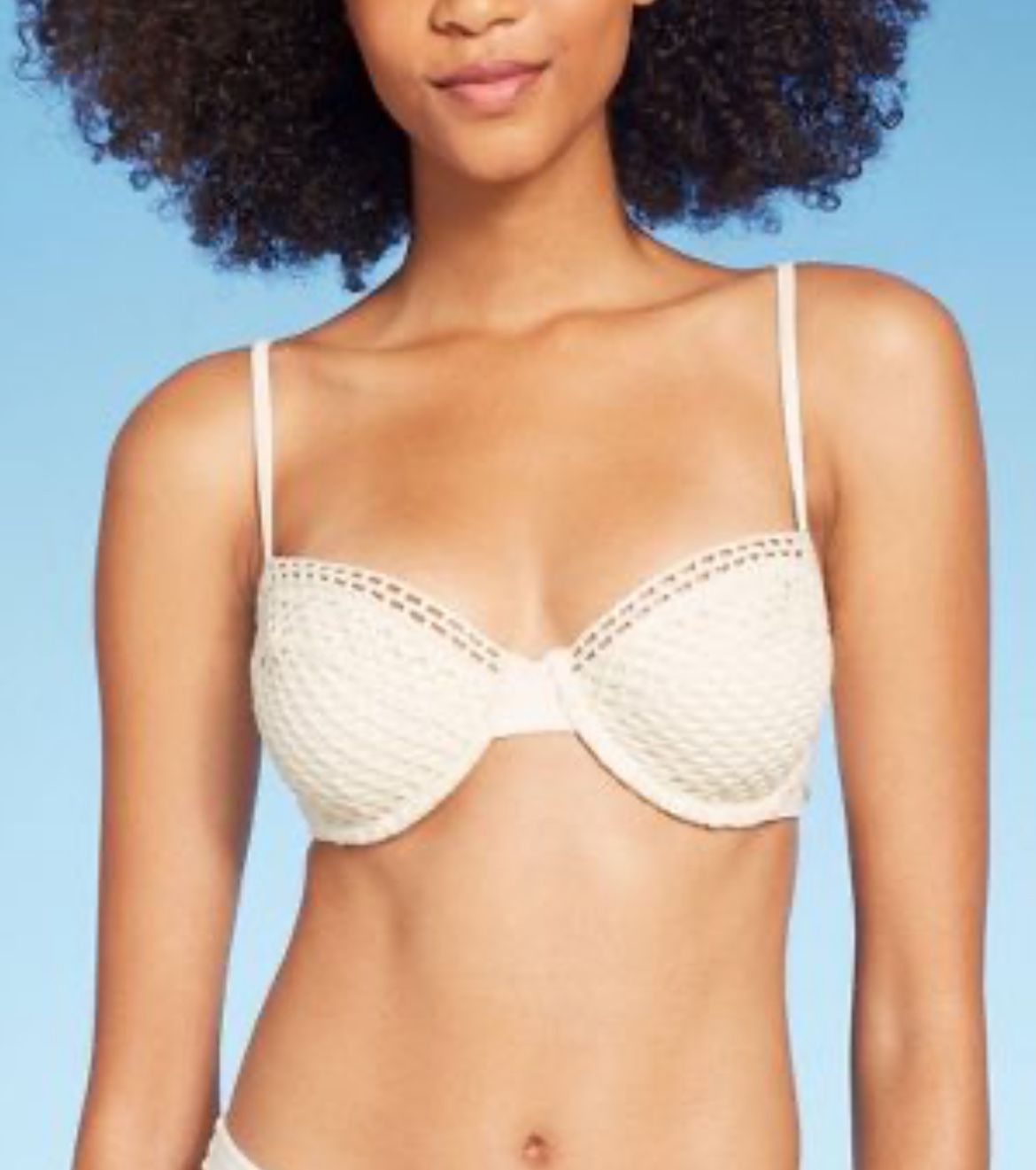 NWT 🌊🐚 Shade & Shore Crochet Underwire Bikini Top size 34 DD