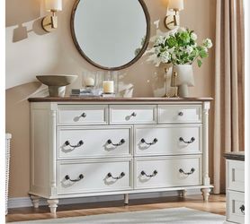 Farmhouse 7-Drawer Dresser and 2side tables