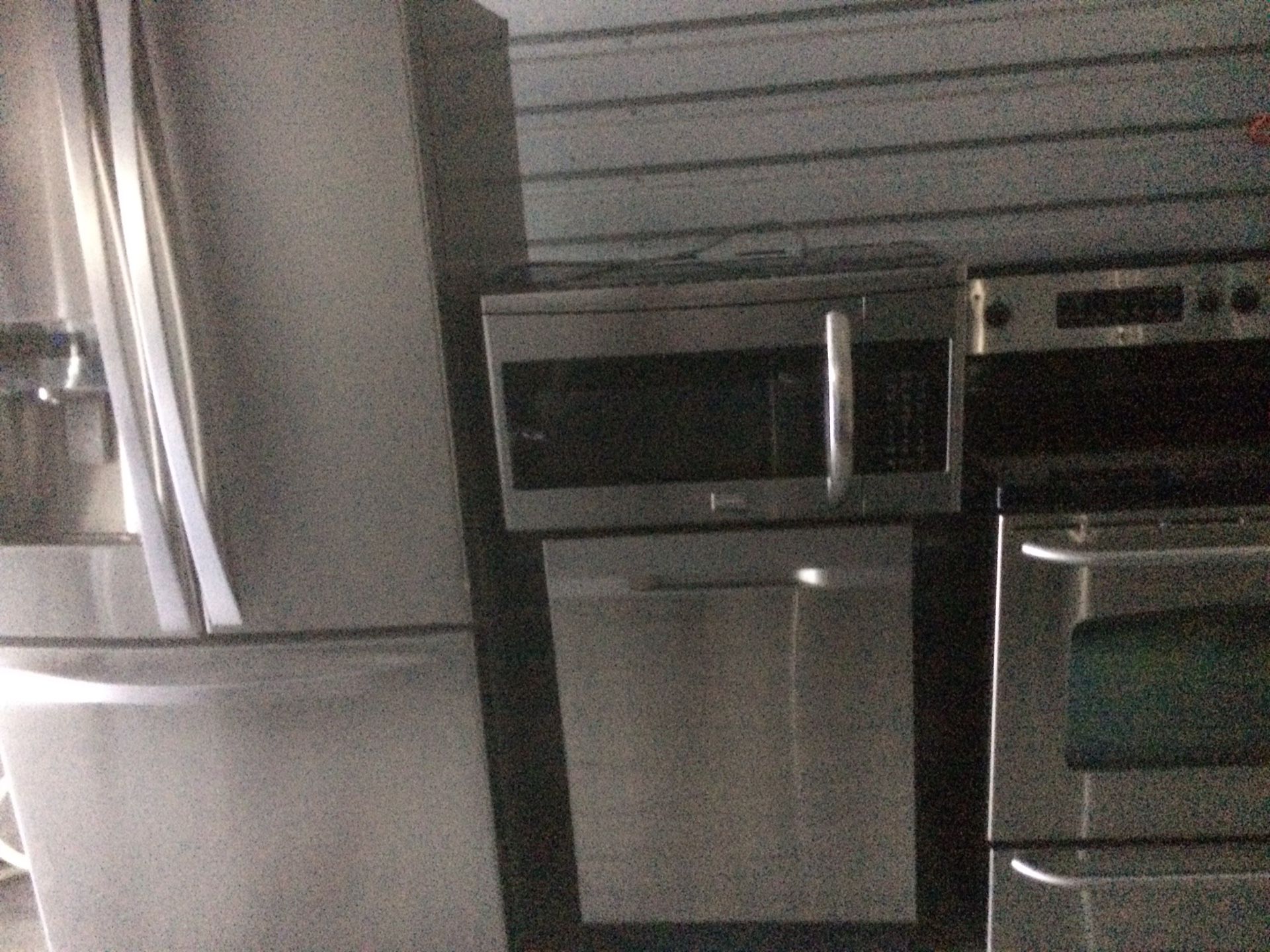 Stainless steel Fridge stove microwave dishwasher
