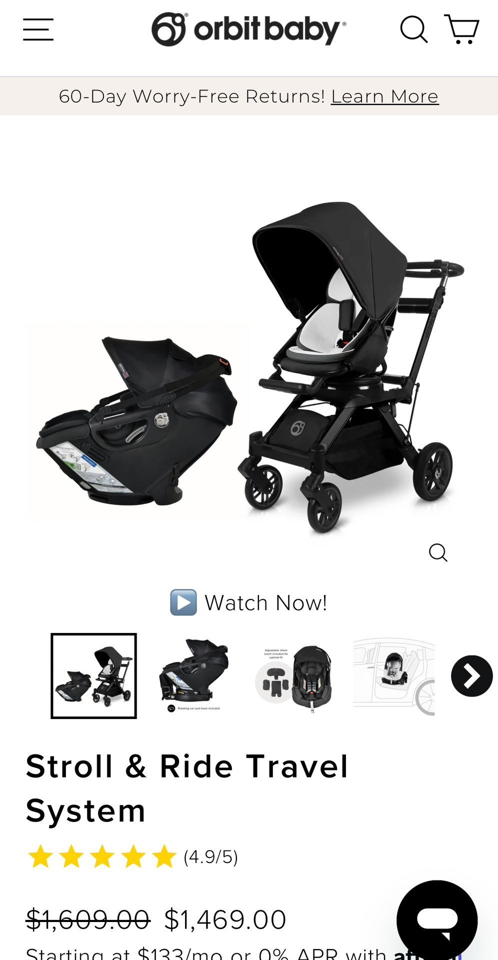 Orbit Baby G5 Infant Car Seat + Stroller Combo