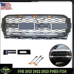 Raptor Style Front Bumper Grille Mesh W/3LED Light