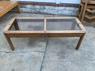 Vintage Glass Pine Coffee Table $75 OBO!