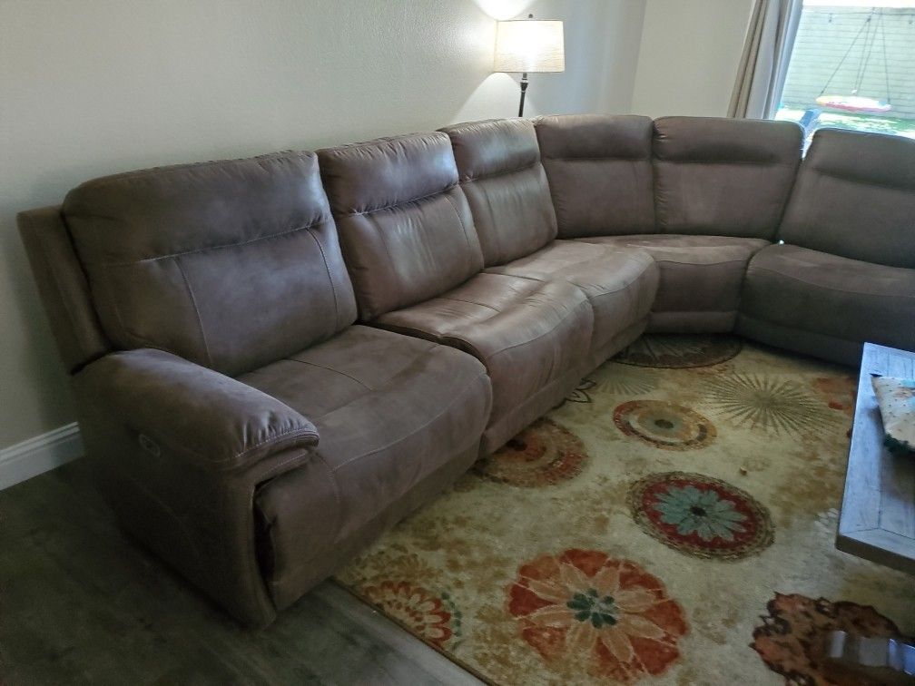 Almost New Double Recliner Sectional