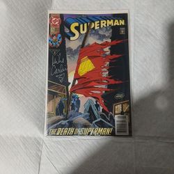 Superman #75 January 93 Signed Mike Carlin With A Certificate Signed By Mike Carlin. Mint Condition.
