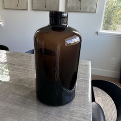 Vintage Large Brown Glass Apothecary Bottle/vase
