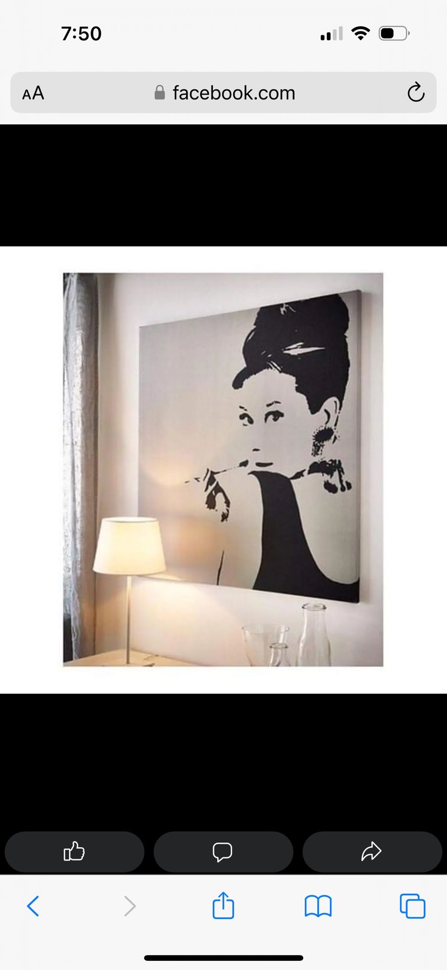 IKEA Audrey Hepburn Canvas Print 35" x 35