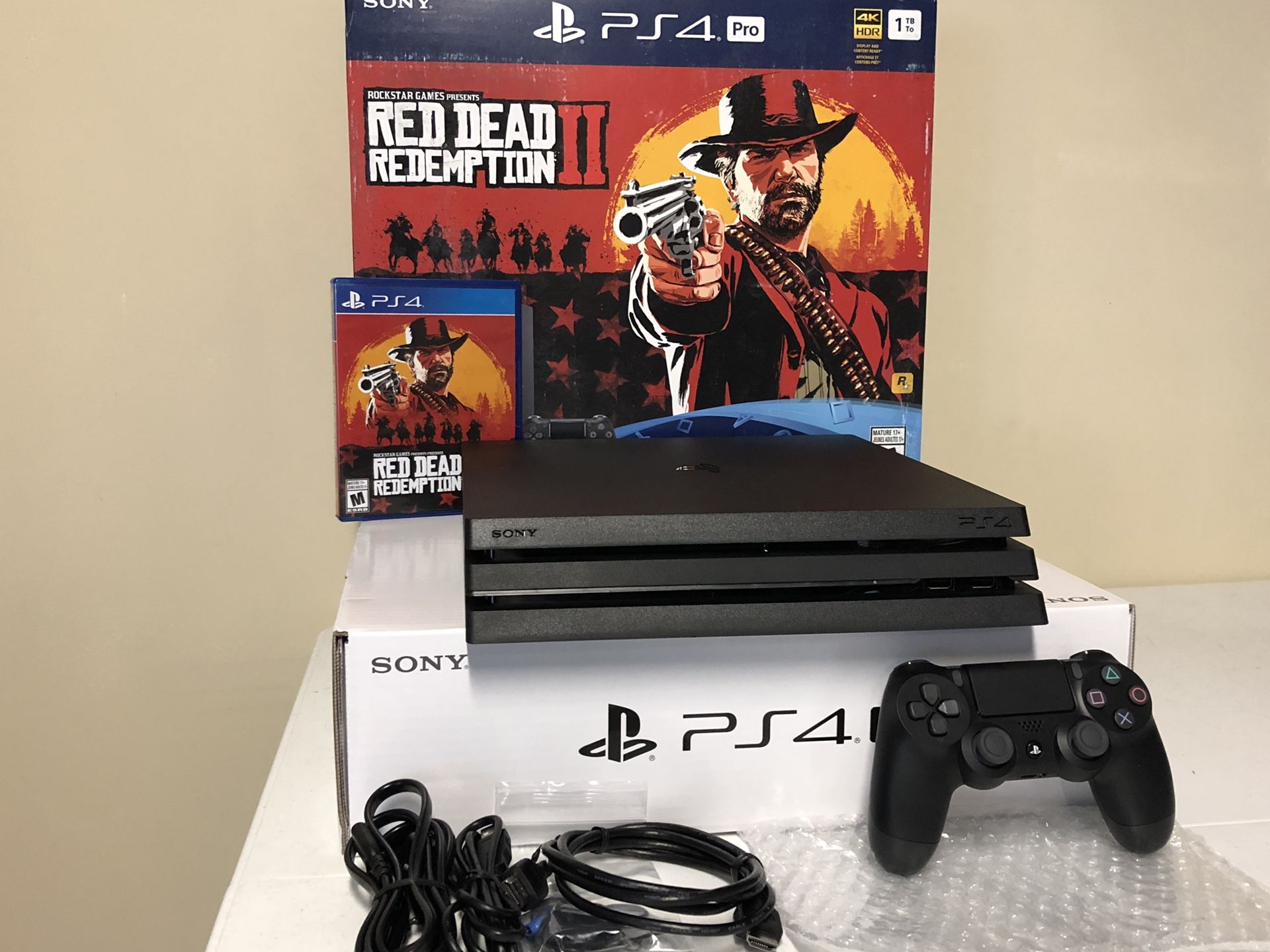 Sony PlayStation 4 Pro 1TB Red Dead Redemption 2 Console Bundle with H –  SuperE, LLC