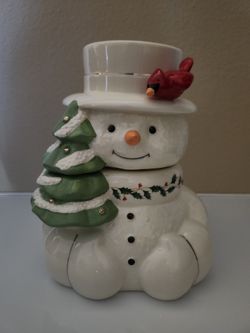 Lenox Happy Holly Days Snowman Cookie Jar