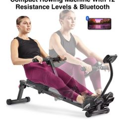 New Other Sunny Health & Fitness Compact Rowing Machine With Bluetooth