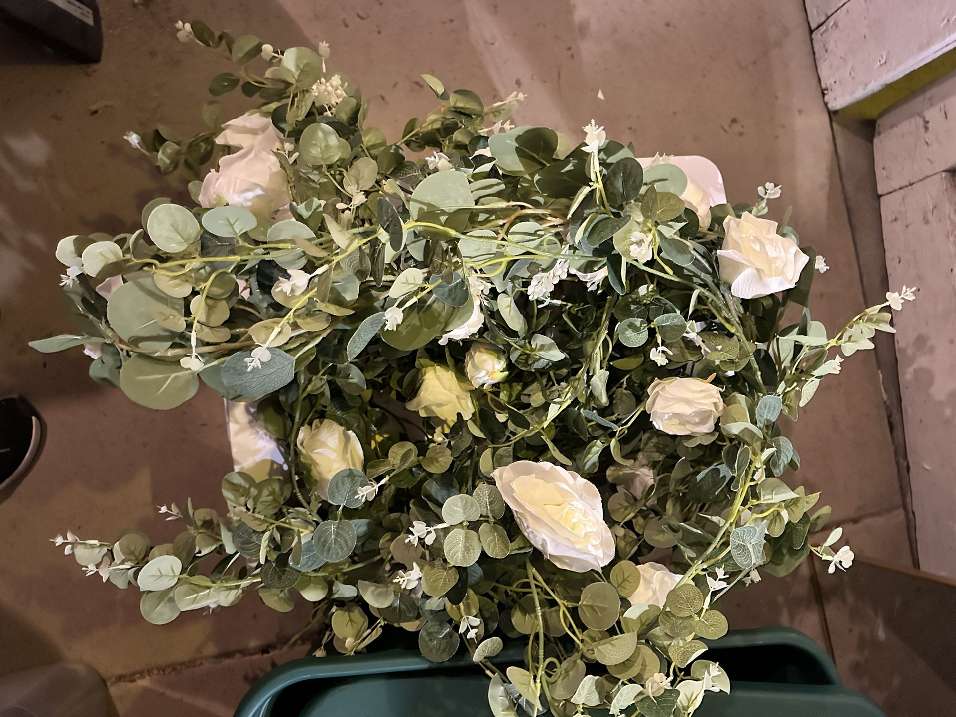 Lot Of White Flowers And Garlands