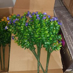 Box of fake flowers