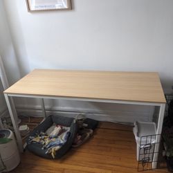 Bamboo And White Desk/ Table