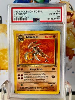 PSA 10 1st Edition Kabutops Non-Holo Pokemon Fossil 1999