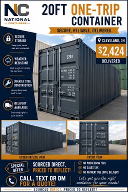 20FT One Trip Shipping Container – Cleveland, OH