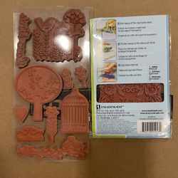 Inkadinkado Rubber Stamps  and Another Red Rubber Stamp Set 
