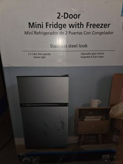 2-Door Mini Fridge with Freezer 3.2 Cu Ft