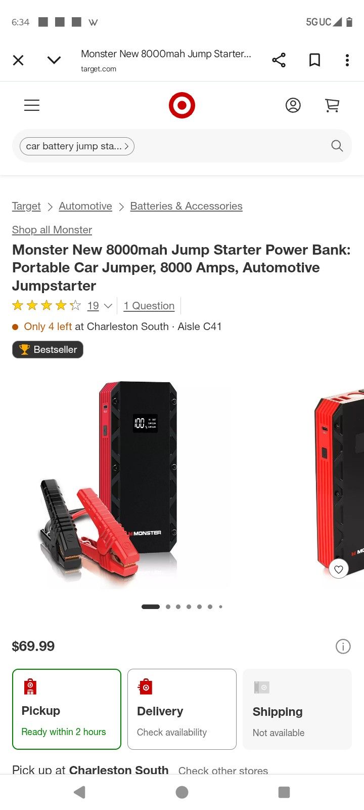 Monster Jump Starter Battery Pack