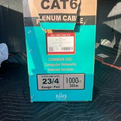 CAT 6 PLENUM 1000ft EZ PULL BOX