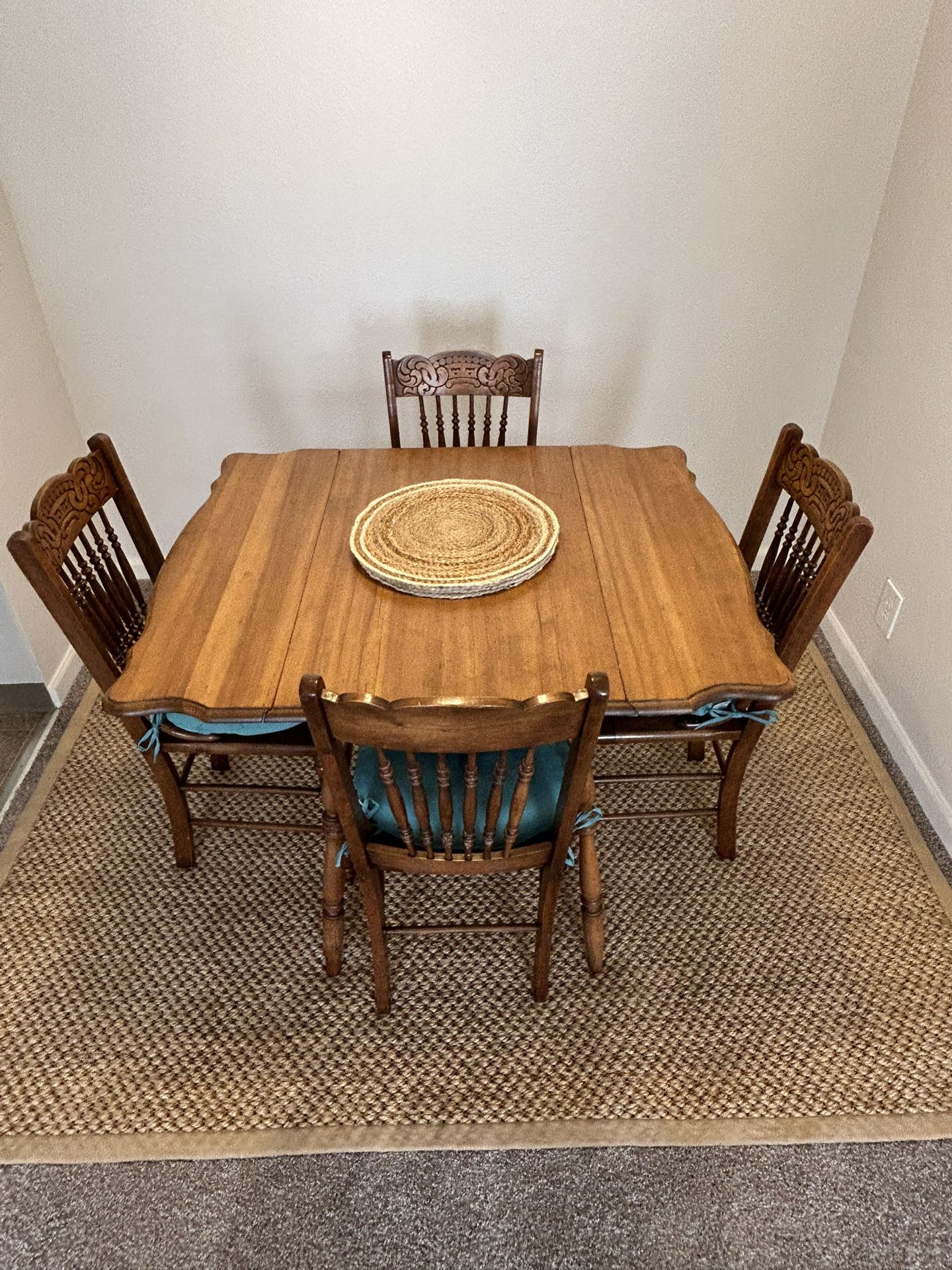 Antique Drop Leaf Table & 4 Chairs