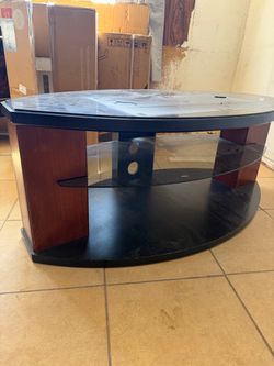 3-Tier Glass and Wood TV Stand