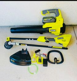 RYOBI 40V 15 in. Expand-It Trimmer & 140 MPH 40V Blower Combo  + 4.0 Battery & Charger