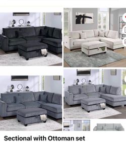 Sectional with ottoman set