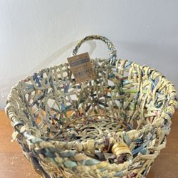 Trader Joe’s NWT Recycled Newspaper Handmade Basket