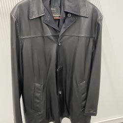 Brioni Genuine Leather Jacket With Wool / Cashmere Liner - Size 54 