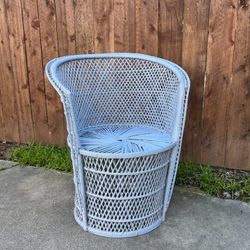 Vintage Wicker Barrel Chair 