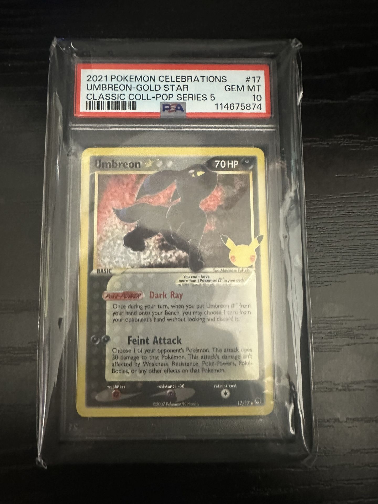 Pokemon Umbreon Celebrations Holo PSA 10