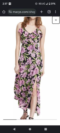 Women's Floral-Print Ruffled Maxi Dress, Created for Macy's