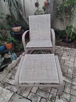 Woodhard Sling Chair & Ottoman