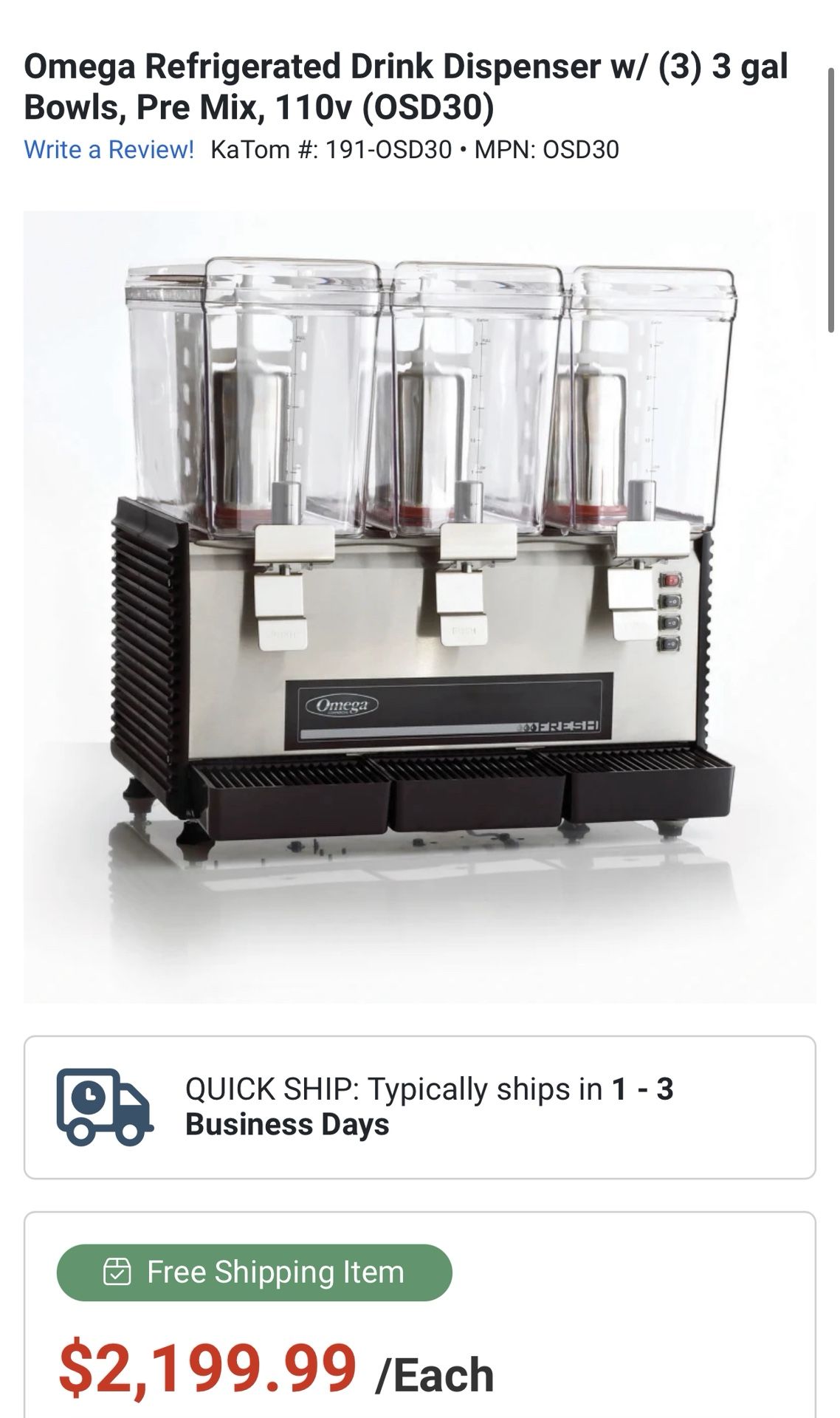 Omega OSD30 Drink Mixer