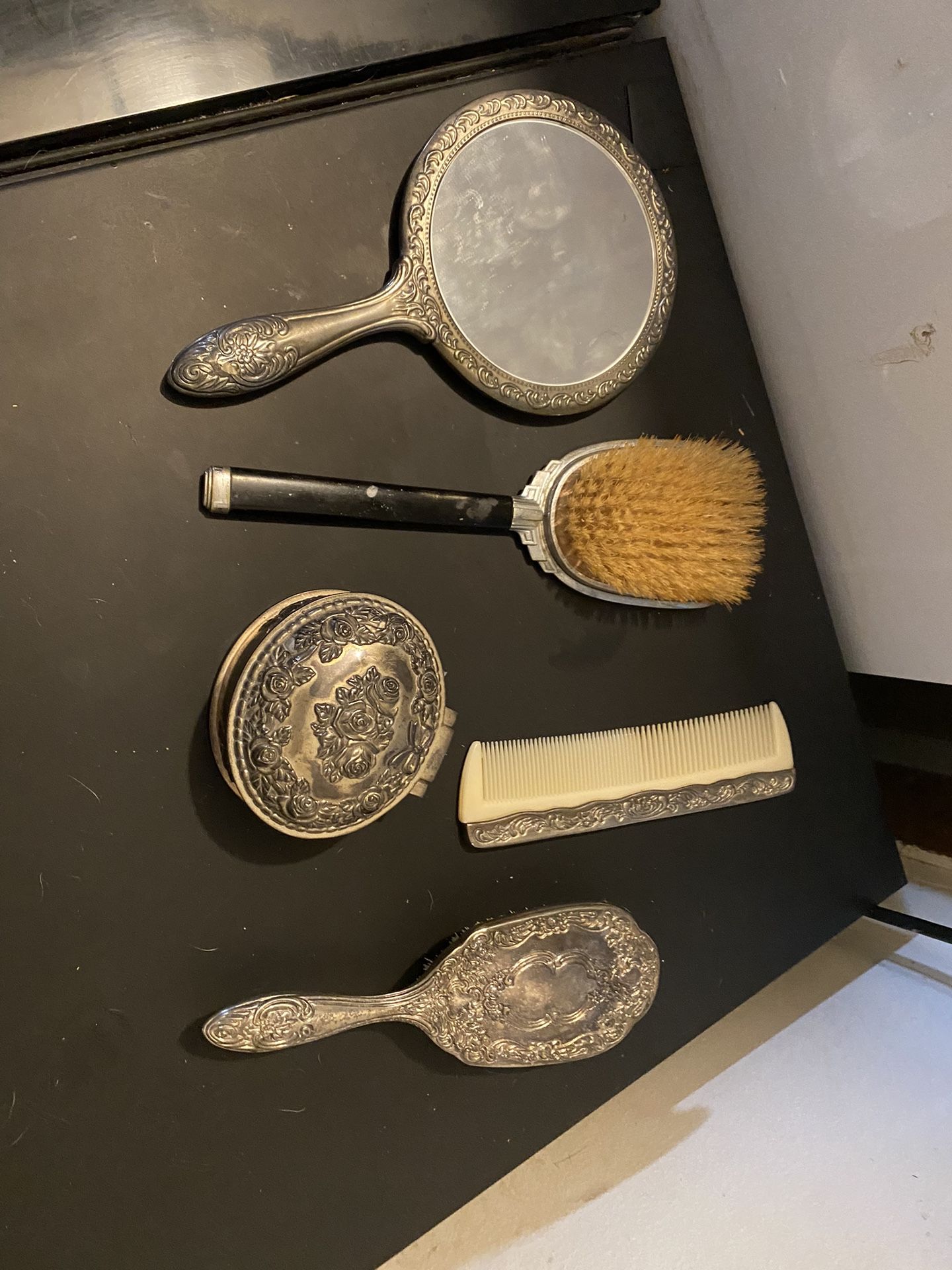 Antique Sterling Silver Brush Set