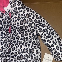 Leopard puffy Girls jacket/Snow Jacket
