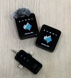 Mini micrófono, micrófonos de solapa inalámbricos 3 en 1, micrófono de solapa con reducción de ruido, cámara y Android, clip para grabación de video.