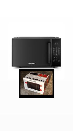 Chefman black microwave oven, 900W compact countertop with mute, presets, & eco mode – brand new!