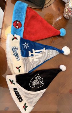 Dodger Christmas, and Raider hat