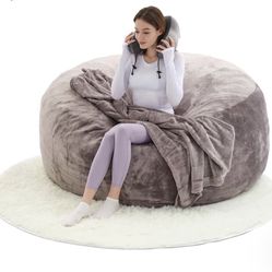 New Gray Bean Bag Sofa Chair 5FT