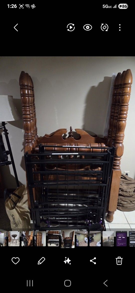 Twin Beds. Refrigerator. Lamp And Bar Stool