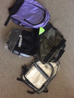Backpacks and lunch bag