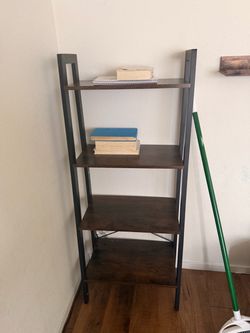 4-Tier Ladder Bookshelf Metal and Wood