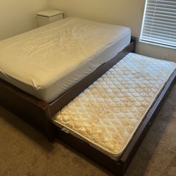 Bed (full with Twin Trundle), Bed Frame, And Book Shelf