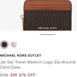 MICHAEL KORS Travel Medium Logo Zip-Around Card Case