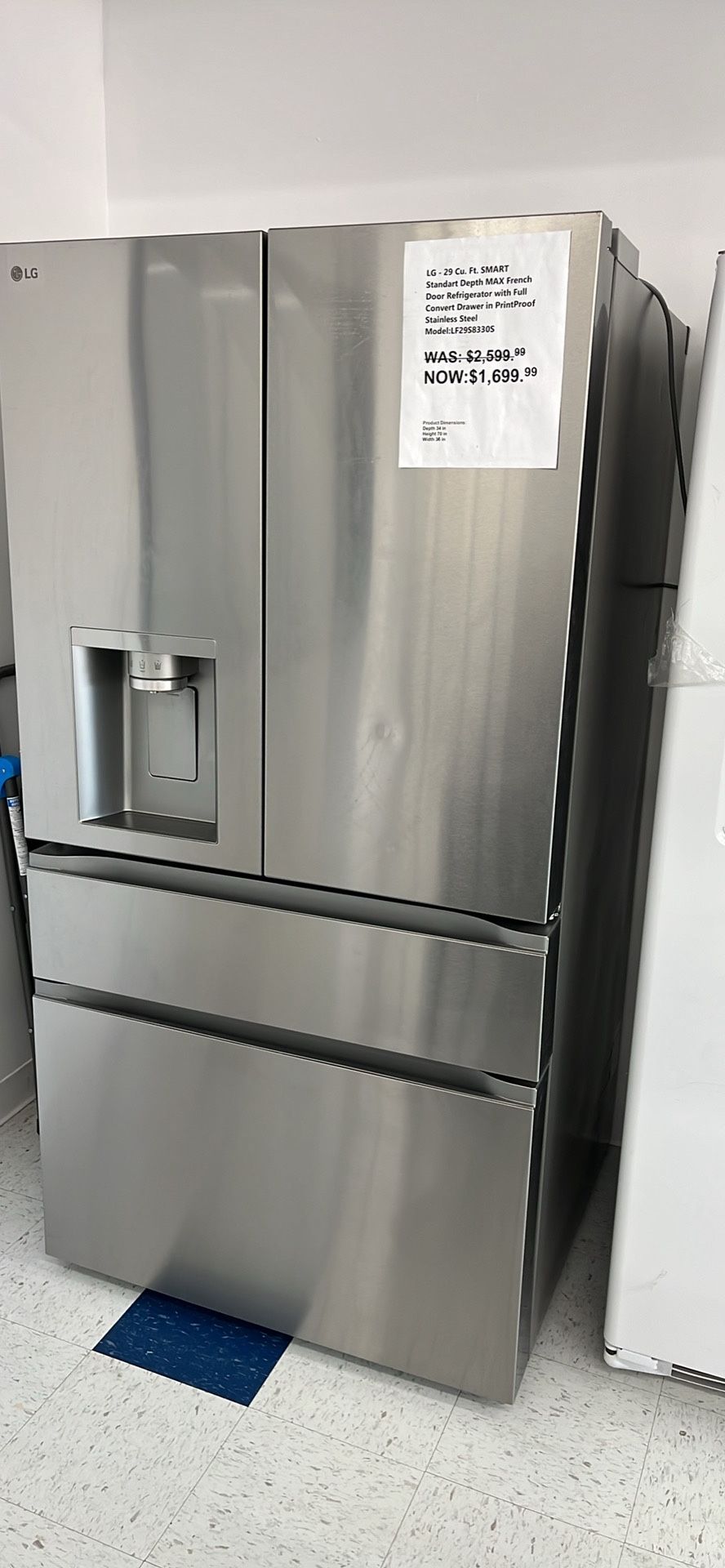 💥Great Deal💥 LG - Standard-Depth MAX 28.6 Cu. Ft. 4-Door French Door Smart Refrigerator 