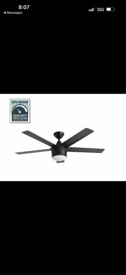 HDC Merwry 48 in. Integrated LED Indoor Matte Black Ceiling Fan with Remote NEW
