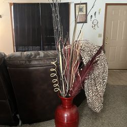 5ft fake plant in Red Bamboo Vase