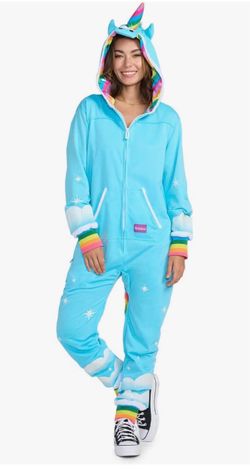 Tipsy Elves Hooded Unicorn Halloween Costume Jumpsuit- Size Adult Small