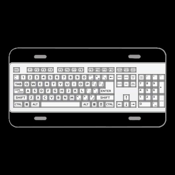 License Plate Novelty Car Front Keyboard The Keys On The Keyboard