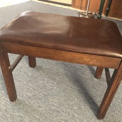 Leather Covered Piano Bench